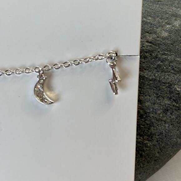 Ettika Dainty Silver Charm Bracelet NWT Star Moon Heart Darling Gift Adjustable - Picture 3 of 6